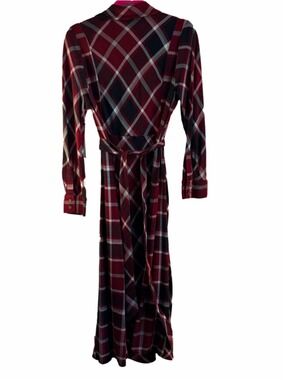 Soft Surroundings Plaid Maxi Dress Red Black Size 14